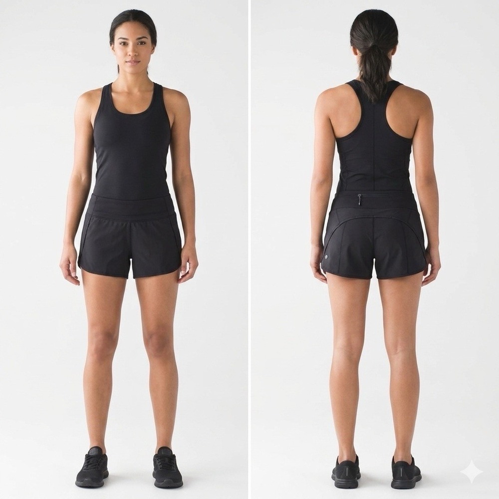 Lululemon Speed Up Shorts Sz 4 Black 4" Inseam Summer Workout Staple Gym Cute